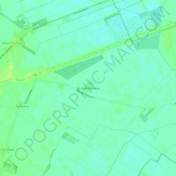 Topografische kaart Aia della Malvezza, hoogte, reliëf