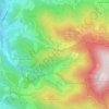 Topografische kaart Karlsruher Grat, hoogte, reliëf