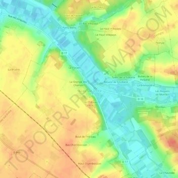 Topografische kaart Le Bourg, hoogte, reliëf