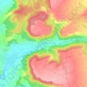 Topografische kaart Rotenzimmern, hoogte, reliëf