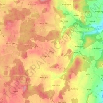 Topografische kaart Salling, hoogte, reliëf