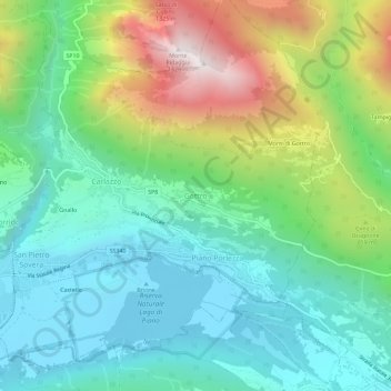 Topografische kaart Gottro, hoogte, reliëf