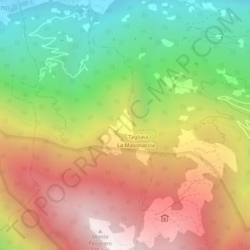 Topografische kaart Erdona, hoogte, reliëf
