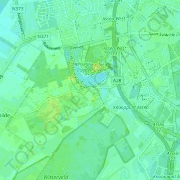 Topografische kaart Witten, hoogte, reliëf