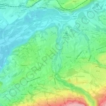Topografische kaart Farra, hoogte, reliëf