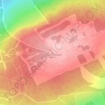 Topografische kaart Cashlaundrumlahan, hoogte, reliëf