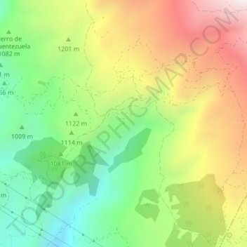 Topografische kaart Cortijo de la eña, hoogte, reliëf