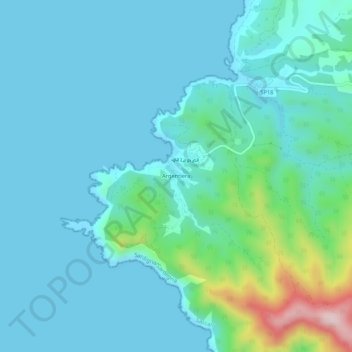 Topografische kaart Argentiera, hoogte, reliëf