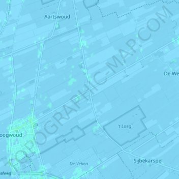 Topografische kaart Gouwe, hoogte, reliëf