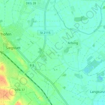 Topografische kaart Mahd, hoogte, reliëf