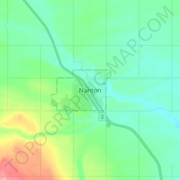 Topografische kaart Nanton, hoogte, reliëf
