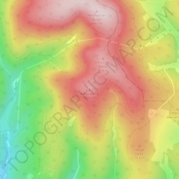 Topografische kaart Adlersberg, hoogte, reliëf
