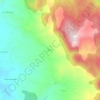 Topografische kaart Vava, hoogte, reliëf