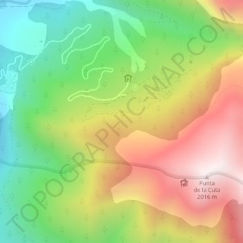 Topografische kaart Gabardito, hoogte, reliëf