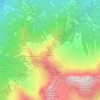 Topografische kaart Stuhl, hoogte, reliëf