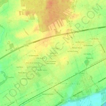 Topografische kaart Le Gouet, hoogte, reliëf