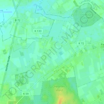 Topografische kaart Neuemoor, hoogte, reliëf