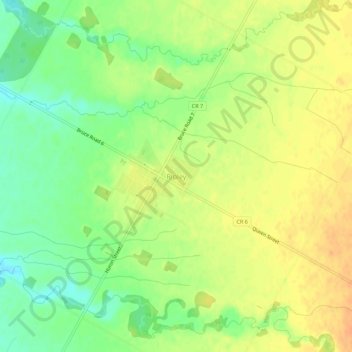 Topografische kaart Ripley, hoogte, reliëf