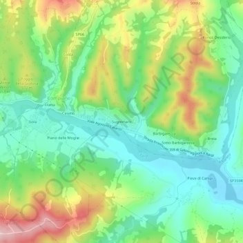 Topografische kaart Sugremaro, hoogte, reliëf