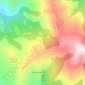 Topografische kaart Fuente Prieta, hoogte, reliëf