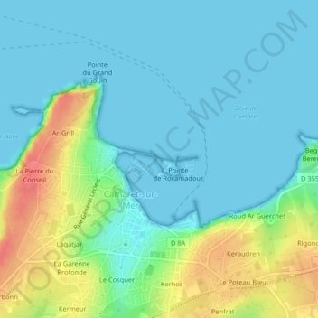 Topografische kaart Le Sillon, hoogte, reliëf