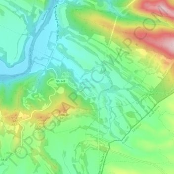 Topografische kaart Javier, hoogte, reliëf