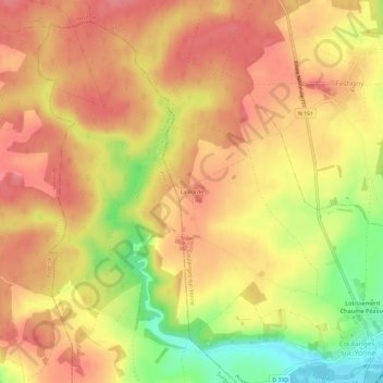 Topografische kaart La Borde, hoogte, reliëf
