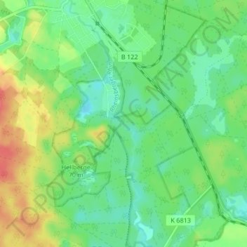 Topografische kaart Vosswinkel, hoogte, reliëf