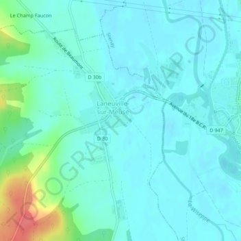 Topografische kaart Le Château, hoogte, reliëf