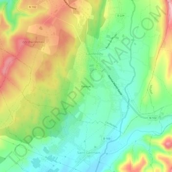 Topografische kaart Bayssac, hoogte, reliëf