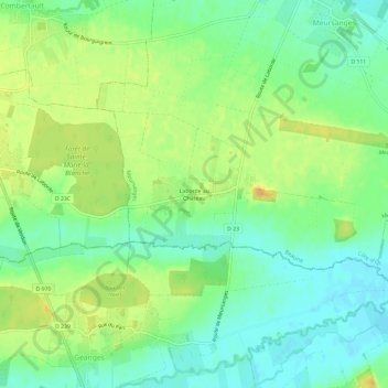 Topografische kaart Laborde au Château, hoogte, reliëf