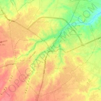 Topografische kaart Medenine, hoogte, reliëf