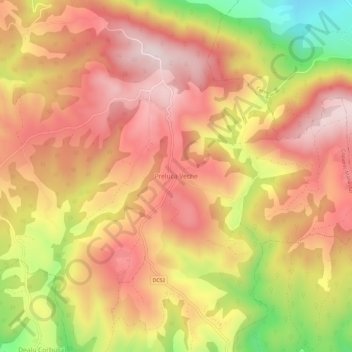Topografische kaart Preluca Veche, hoogte, reliëf