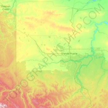 Topografische kaart Wembley (town), hoogte, reliëf