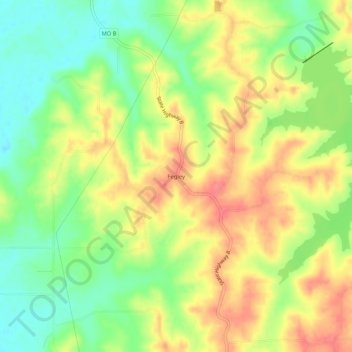 Topografische kaart Fegley, hoogte, reliëf