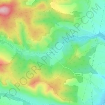 Topografische kaart Almașu Mic, hoogte, reliëf