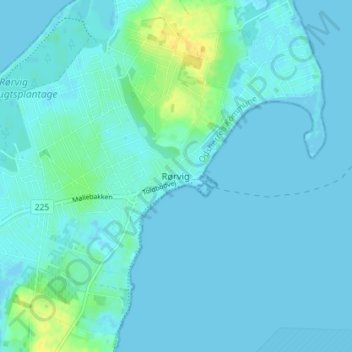 Topografische kaart Rørvig, hoogte, reliëf