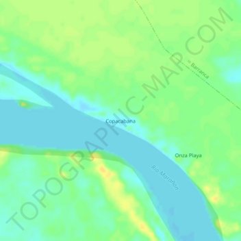 Topografische kaart Copacabana, hoogte, reliëf