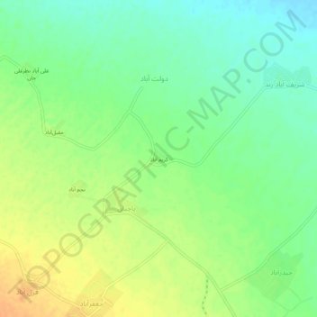 Topografische kaart Karimabad, hoogte, reliëf