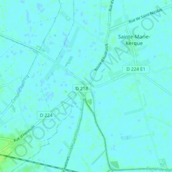 Topografische kaart Hennuin, hoogte, reliëf