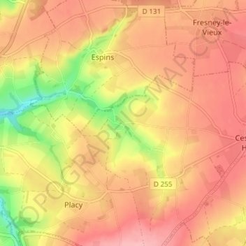 Topografische kaart La Motte, hoogte, reliëf