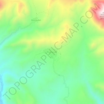 Topografische kaart Ramazan, hoogte, reliëf