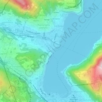 Topografische kaart Tavernola, hoogte, reliëf