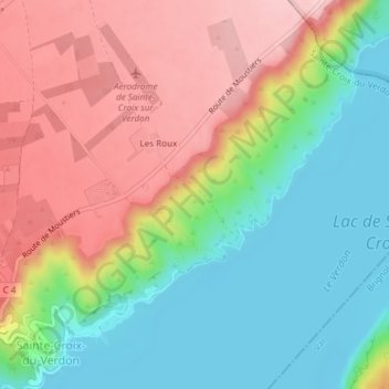 Topografische kaart Paraloup, hoogte, reliëf