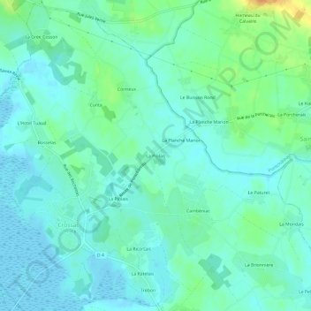 Topografische kaart La Piolais, hoogte, reliëf
