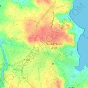 Topografische kaart Prat Cuic, hoogte, reliëf