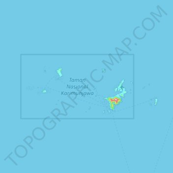 Topografische kaart Pulau Menyawakan, hoogte, reliëf