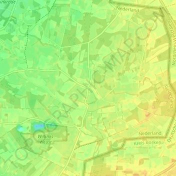 Topografische kaart Ratum, hoogte, reliëf