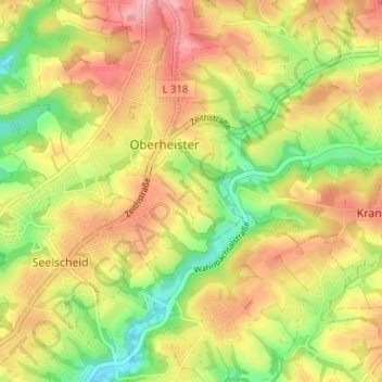 Topografische kaart Stein, hoogte, reliëf