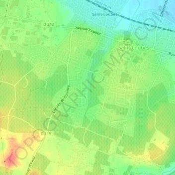 Topografische kaart La Motte, hoogte, reliëf